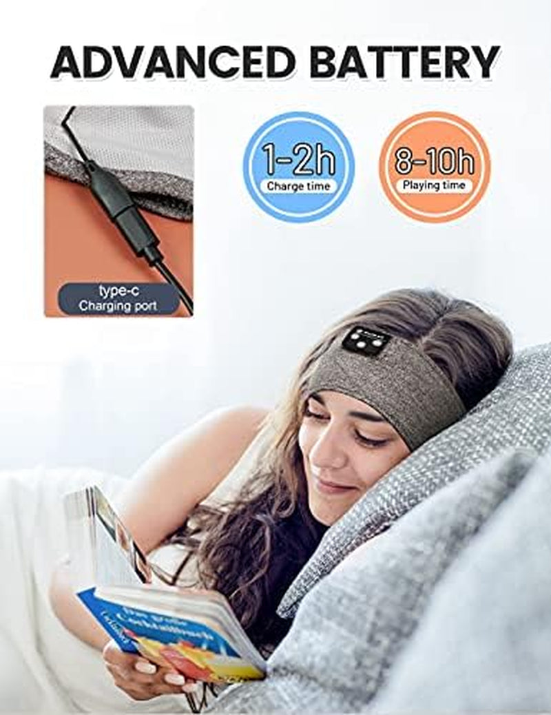 Sleep Headphones Bluetooth Headband Wireless, Sleeping Mask Music Sport Headbands,Long Time Play Sleeping Headsets with Built in Speakers Perfect for Sleep,Workout,Running,Yoga,Travel